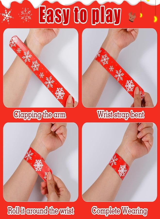 LUYI 60 PCS Christmas Slap Bracelets, Christmas Party Favors Toys for Xmas Slap Wristbands Snap Bracelets Bulk Stocking Stuffers Decoration Gifts Bag Filler - Image 4