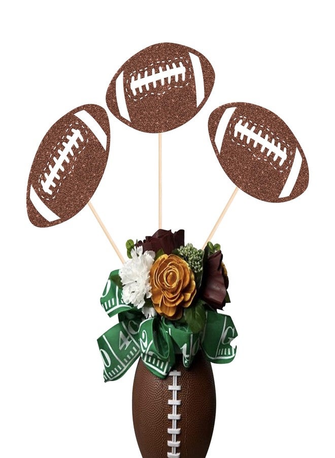 Rsstarxi 12 Pack American Football Centerpiece Sticks, Rugby Birthday Party Decorations, Rugby Football Table Toppers for Sport Ball Baby Shower Birthday Party Decorations Supplies - Image 1
