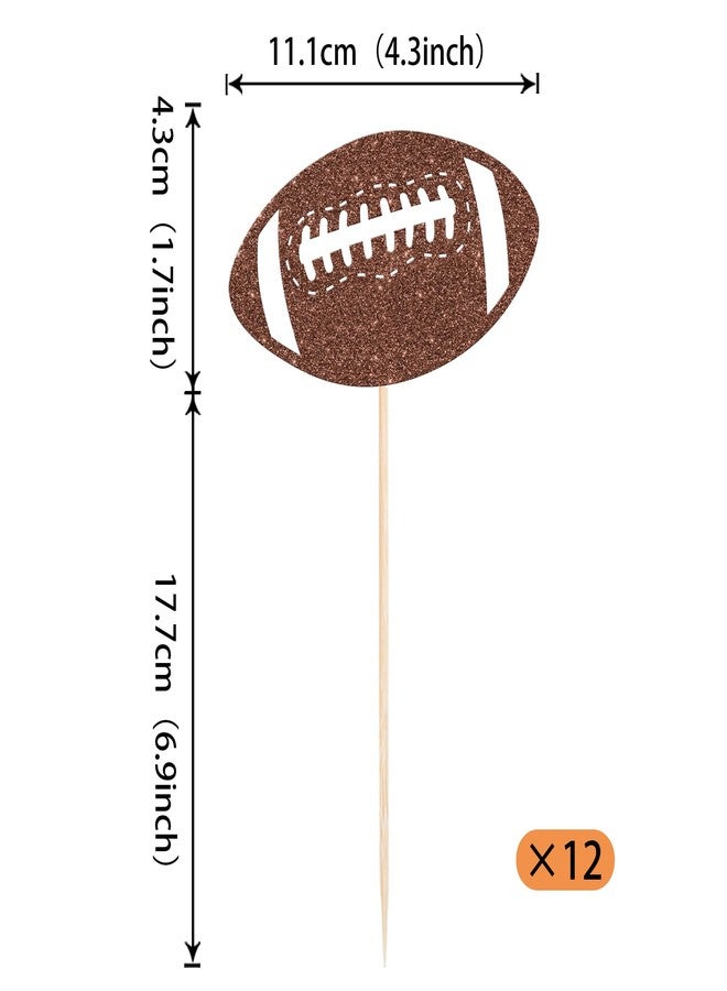 Rsstarxi 12 Pack American Football Centerpiece Sticks, Rugby Birthday Party Decorations, Rugby Football Table Toppers for Sport Ball Baby Shower Birthday Party Decorations Supplies - Image 2