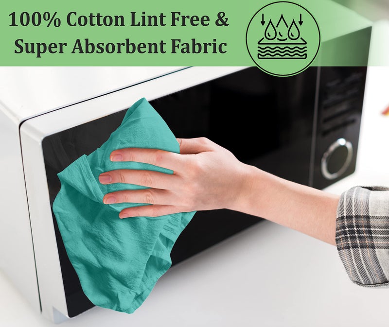 Ruvanti RUVANTI Flour Sack Towels 6 Pack 28x28 Inch  100% Cotton Tea Towel  Reusable  Machine Washable  Absorbent BarTowels - Dish Cloth Perfect for Drying Dishes & Cleaning - Turquoise  - Image 4
