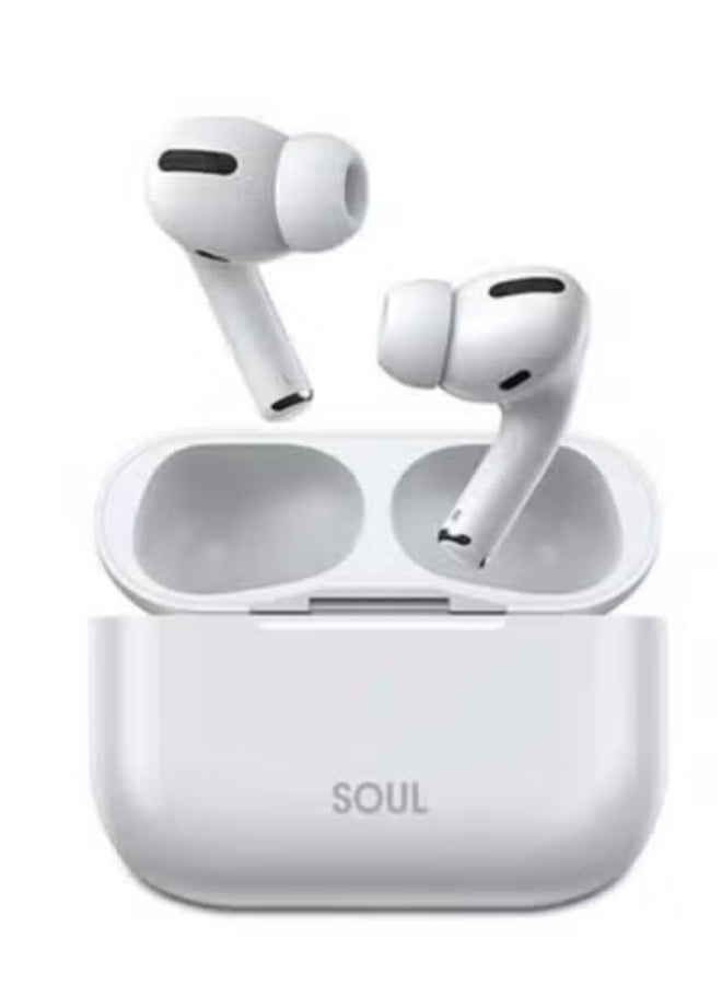 Soul 🎧 سماعات أذن لاسلكية بلوتوث 8PRO مع ميكروفون – صوت ستيريو معزول عن الضوضاء، أوضاع أحادية وثنائية، 5 ساعات من وقت التشغيل، نصائح أذن إضافية ناعمة – سماعات أذن مريحة وصغيرة الحجم لجهاز آيفون، سامسونج، أندرويد – ملائمة آمنة، مكالمات عالية الدقة، اقتران سريع – أبيض - Image 1