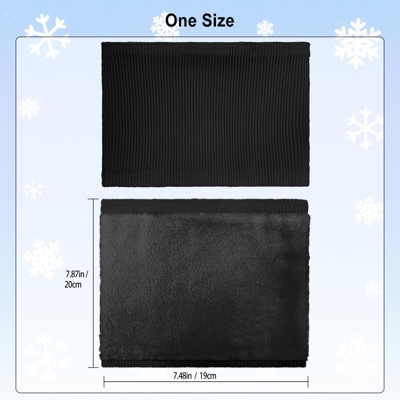 YUHAN PRETTY Kids Ski Mask Neck Warmer Winter Neck Gaiter Boys Girls Warm Thermal Fleece Lined Knitted Scarf for Cold Weather(Black) - Image 5