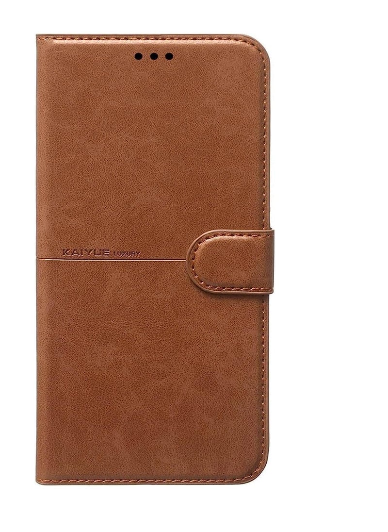 Kaiyue - For Xiaomi Redmi Note 10 Kaiyue Flip Wallet Leather Case Cover Protector Camera - Brown - Image 1