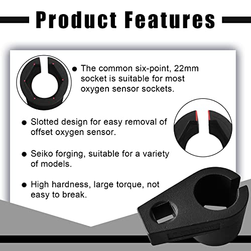 stymart Offset Oxygen Sensor Socket, 3/8-Inch Drive by 7/8-Inch 22mm, Wire Gate Accesses Sensor from Side, Preventing Damage to Wires, Universal for Most Models of Cars - Image 3