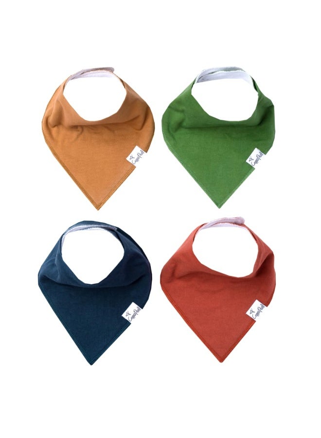 Copper Pearl 4 Pack Soft Cotton Baby Bibs for Drooling and Teething, Absorbent Drool Bibs for Baby Girl and Boy, Adjustable to Fit Newborns to Toddlers, Tons of Styles (Ridge) - Image 1