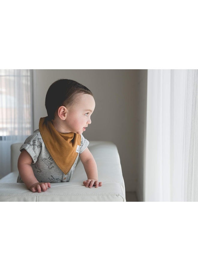 Copper Pearl 4 Pack Soft Cotton Baby Bibs for Drooling and Teething, Absorbent Drool Bibs for Baby Girl and Boy, Adjustable to Fit Newborns to Toddlers, Tons of Styles (Ridge) - Image 2