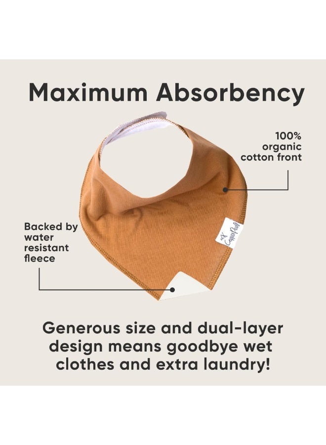 Copper Pearl 4 Pack Soft Cotton Baby Bibs for Drooling and Teething, Absorbent Drool Bibs for Baby Girl and Boy, Adjustable to Fit Newborns to Toddlers, Tons of Styles (Ridge) - Image 3