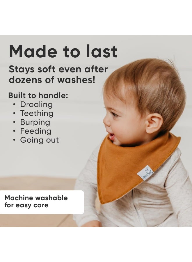 Copper Pearl 4 Pack Soft Cotton Baby Bibs for Drooling and Teething, Absorbent Drool Bibs for Baby Girl and Boy, Adjustable to Fit Newborns to Toddlers, Tons of Styles (Ridge) - Image 4