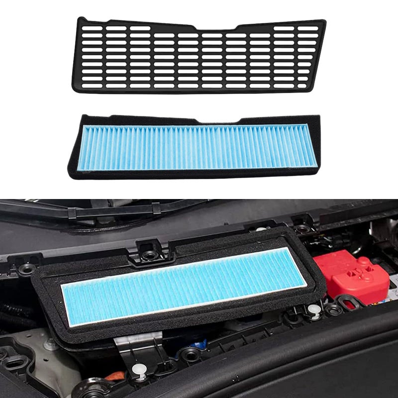 2 Pack Air Filter HEPA Replacement Accessories Compatible with Tesla Model 3 2025 2024 2023 2022 2021 Cabin Filter Kit Intake Protector Cover Adapter Exterior HEPA Intake Filter Protection Interior