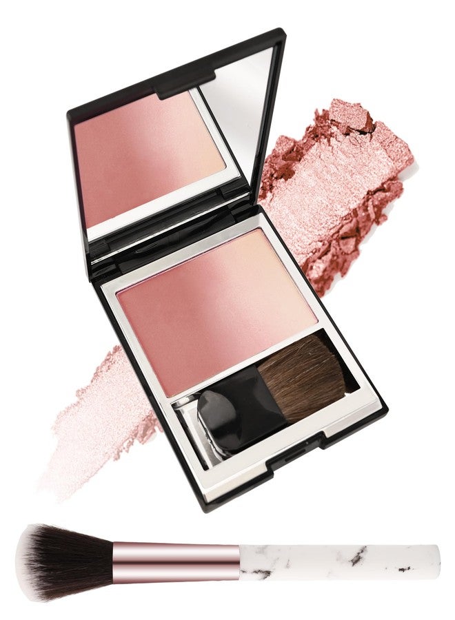 LYSdefeu Blush Powder for Cheeks,Gradual Shimmer Pink Blusher Palette with Brush,Lightweight Buildable Color Blush Hightlighter Powder,Longlasting Waterproof Facial Makeup,Mother's Day Gift for Women Girl-02# - Image 1