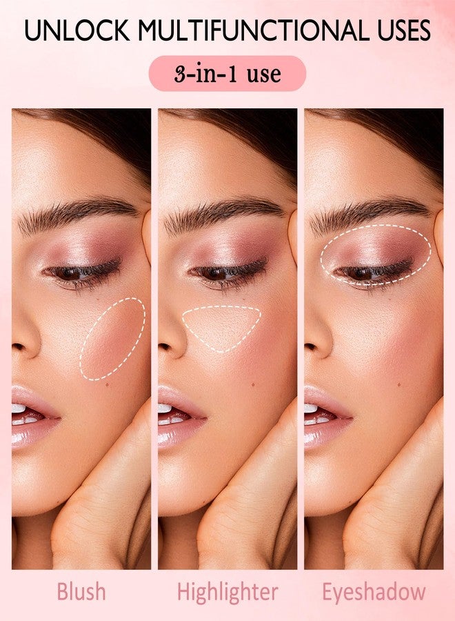 LYSdefeu Blush Powder for Cheeks,Gradual Shimmer Pink Blusher Palette with Brush,Lightweight Buildable Color Blush Hightlighter Powder,Longlasting Waterproof Facial Makeup,Mother's Day Gift for Women Girl-02# - Image 5