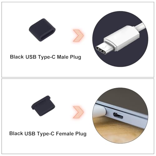 WLXTREE USB Cover Port Plug Caps - 30PCS 6 Type Silicone Anti Dust Cover USB Port Protection Stopper for USB Type-C, Micro USB, USB A Female and Male Ports with Cleaning Brush Kit - Image 4