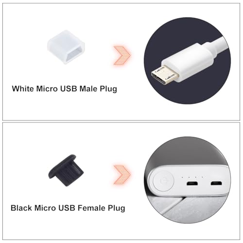 WLXTREE USB Cover Port Plug Caps - 30PCS 6 Type Silicone Anti Dust Cover USB Port Protection Stopper for USB Type-C, Micro USB, USB A Female and Male Ports with Cleaning Brush Kit - Image 5