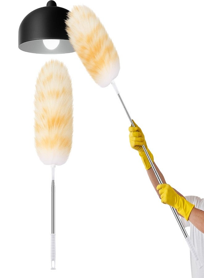 Remerry Extendable Lambswool Duster 30-96 Inch with Stainless Steel Handle Removable Head Multi-Surface Cleaning Tool for Ceiling Fan, Window, Roof, Wall, Furniture, Bookshelf, Home, Office - Image 1