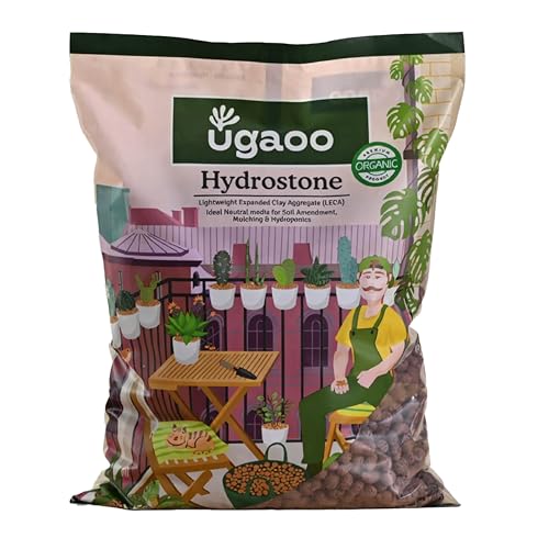 Ugaoo LECA Balls for Plants 1.8 kgs/ 6 Liter- Clay Balls for Plants, Hydroponics and Soilless Gardening-Improves Plant Growth, Aeration, and Drainage (Size: 8-15 mm) - Image 1