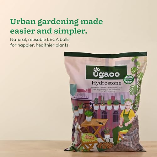 Ugaoo LECA Balls for Plants 1.8 kgs/ 6 Liter- Clay Balls for Plants, Hydroponics and Soilless Gardening-Improves Plant Growth, Aeration, and Drainage (Size: 8-15 mm) - Image 2