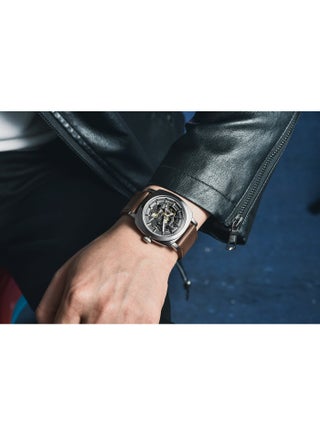 Automatic Watches for Men | Skeleton Mechanical Leather Strap Mens Watch | 45mm Dial | 30M Waterproof | Men's Stylish Gift - view 3