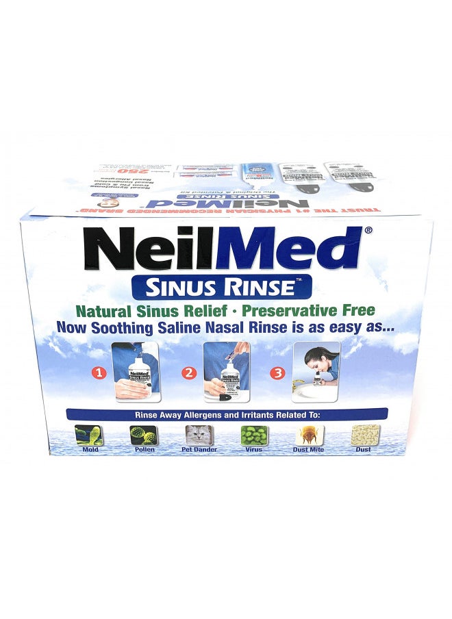 NeilMed NeilMed Sinus Rinse - 2 squeeze Bottles 240mL (8fl oz) & Nasamist Saline Spray 75mL - 250 Premixed Packets - BONUS Nasa Mist Saline Spray - Value Pack  - Image 5