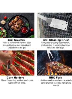 Huitich 15-Piece Stainless Steel BBQ Accessories Set with Storage Bag Black  - Image 2