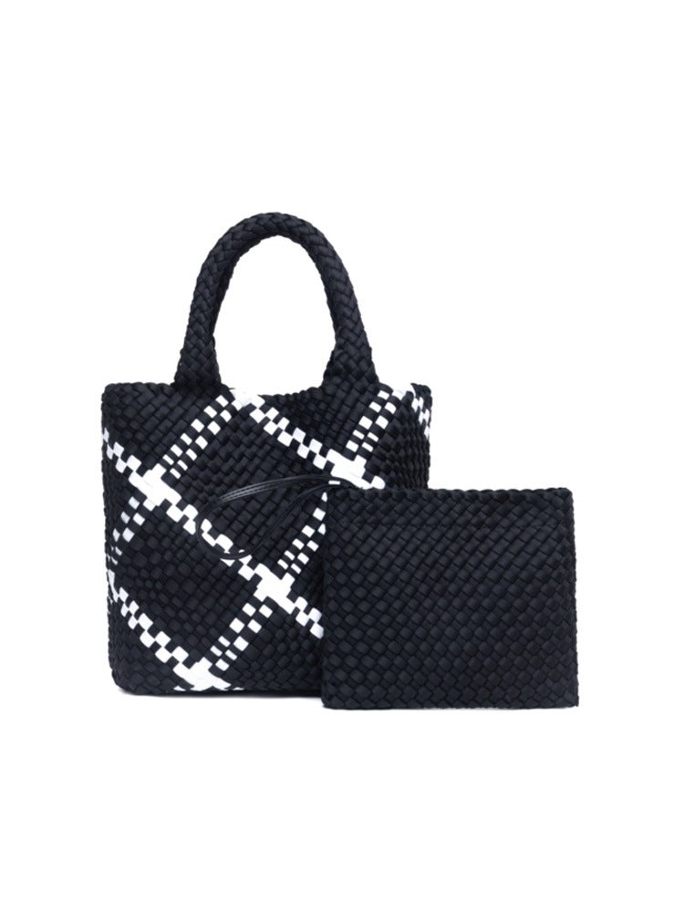New Popular Woven Tote Bag Large Capacity Commuter Shoulder Bucket Bag Fashionable Hand Bag For Women - Image 3