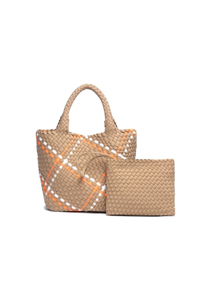 New Popular Woven Tote Bag Large Capacity Commuter Shoulder Bucket Bag Fashionable Hand Bag For Women - Image 1