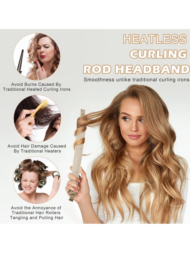 NIKITA.VIVI 4Pcs Heatless Hair Curler Curling No Heat Hair Curler to Sleep in Curling Rod Curlers for Short Hair Overnight Blowout Curls Rods for hair Rods for Heatless Curls Blonde Brown Curler Headband Heatless Curling Rod - Image 4