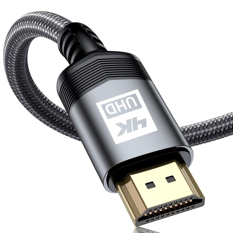 sweguard 4K HDMI Kabel 1Meter, HDMI 2.0 auf HDMI Kabel 4K@60Hz 18Gbps Nylon Geflechtkabel, vergoldete Anschlüsse mit Ethernet/Audio Rückkanal, kompatibel Video 4K UHD 2160p,HD 1080p, Xbox PS4 (GRAU) - Image 1