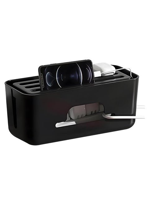 Joyzzz Cable Management Box, Extension Large Wire Organizer Box with Slotted Top, High Utility Advanced Cable Management Box, Power Strip Holder for Living Room, Bedside, Home, Office Desk