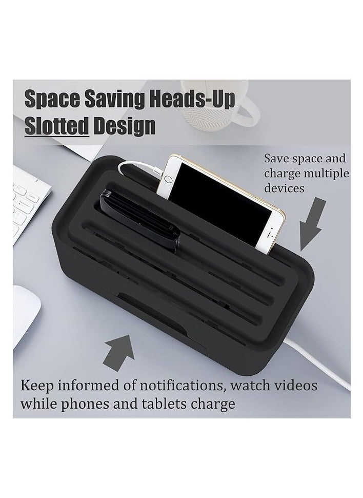 Joyzzz Cable Management Box, Extension Large Wire Organizer Box with Slotted Top, High Utility Advanced Cable Management Box, Power Strip Holder for Living Room, Bedside, Home, Office Desk