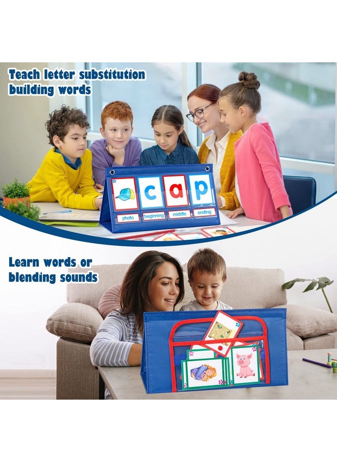 KIKIGOAL Cvc Word Builder Desktop Pocket Chart Tent Cards Kit Phonics Games Flash Cards For Preschool Kindergarten Classroom Spelling Educational Toy For Kids Autism Special Education  - Image 3