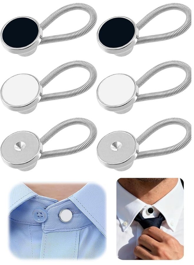 Shirt Collar Button Extenders, Comfortable Neck Button Extender for Mens Dress Shirts, Instant Tie Collar Expansion-6pcs - Image 1