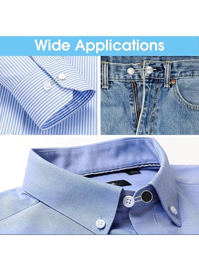 Shirt Collar Button Extenders, Comfortable Neck Button Extender for Mens Dress Shirts, Instant Tie Collar Expansion-6pcs - Image 3