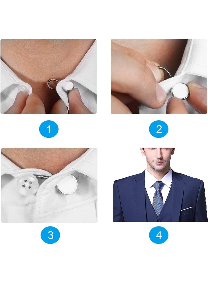 Shirt Collar Button Extenders, Comfortable Neck Button Extender for Mens Dress Shirts, Instant Tie Collar Expansion-6pcs - Image 2