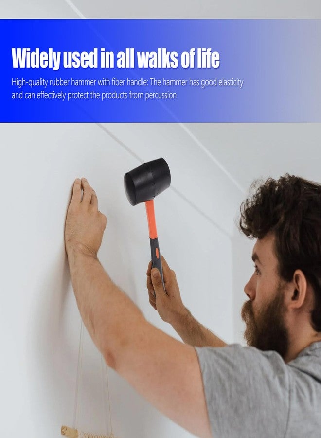 Balacoo Non-slip Rubber Mallet Hammer with Two-color Fiber Handle Shock-resistant Flooring Installation Tool Ergonomic Grip for Tile Setting and Surface Protection - Image 2