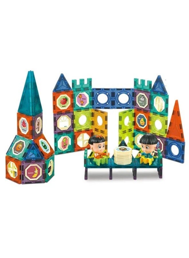 3D Magnetic Tiles Magnetic Building Blocks Educational, Construction & Learning Toy Game For Children Kids Boys & Girls Age 3 To 10 Years Old. Best For Gift - Image 1