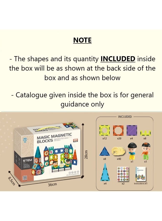 3D Magnetic Tiles Magnetic Building Blocks Educational, Construction & Learning Toy Game For Children Kids Boys & Girls Age 3 To 10 Years Old. Best For Gift - Image 4