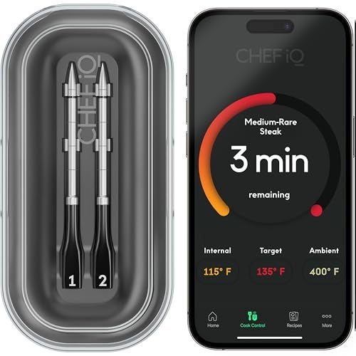 CHEF iQ Sense Smart Wireless Meat Thermometer with 2 Ultra-Thin Probes, Unlimited Range Bluetooth Meat Thermometer, Digital Food Thermometer for Remote Monitoring of BBQ Grill, Oven - Image 1