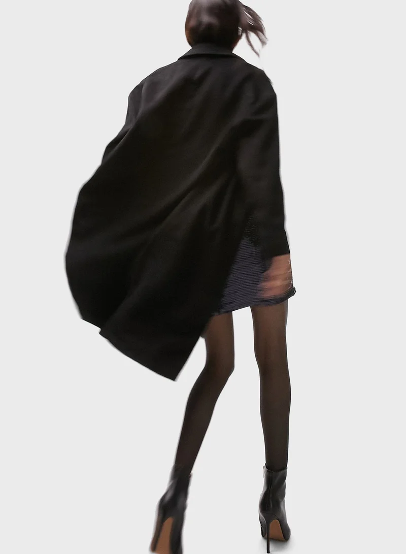 TOPSHOP Pocket Detail Longline Coat