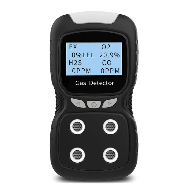 XLA Alert Portable Gas Detector, Gas Clip 4 Gas Monitor Meter Tester Analyzer, Rechargeable LCD Display Sound Light Shock Air Quality Tester, 2 Year Detectorâ€¦ - Image 1