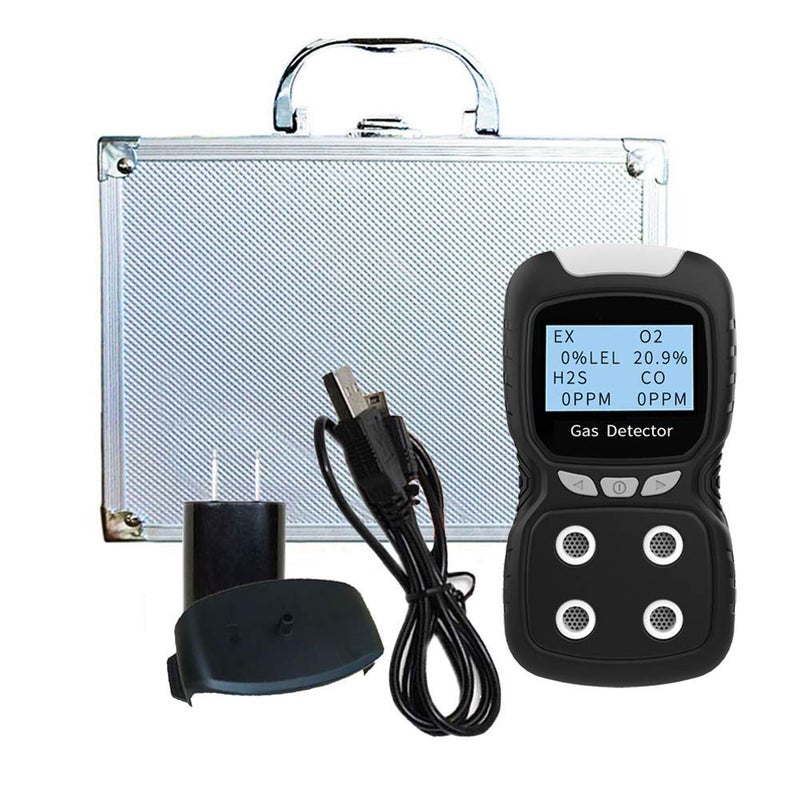 XLA Alert Portable Gas Detector, Gas Clip 4 Gas Monitor Meter Tester Analyzer, Rechargeable LCD Display Sound Light Shock Air Quality Tester, 2 Year Detectorâ€¦ - Image 3