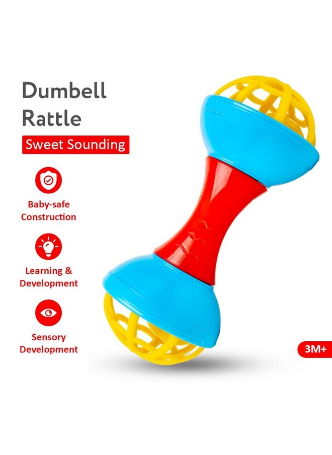 RATNA'S - Ratna's Dumbell Rattle Junior New Born Baby Toys Rattle Set for Babies 0+ Months - Image 1
