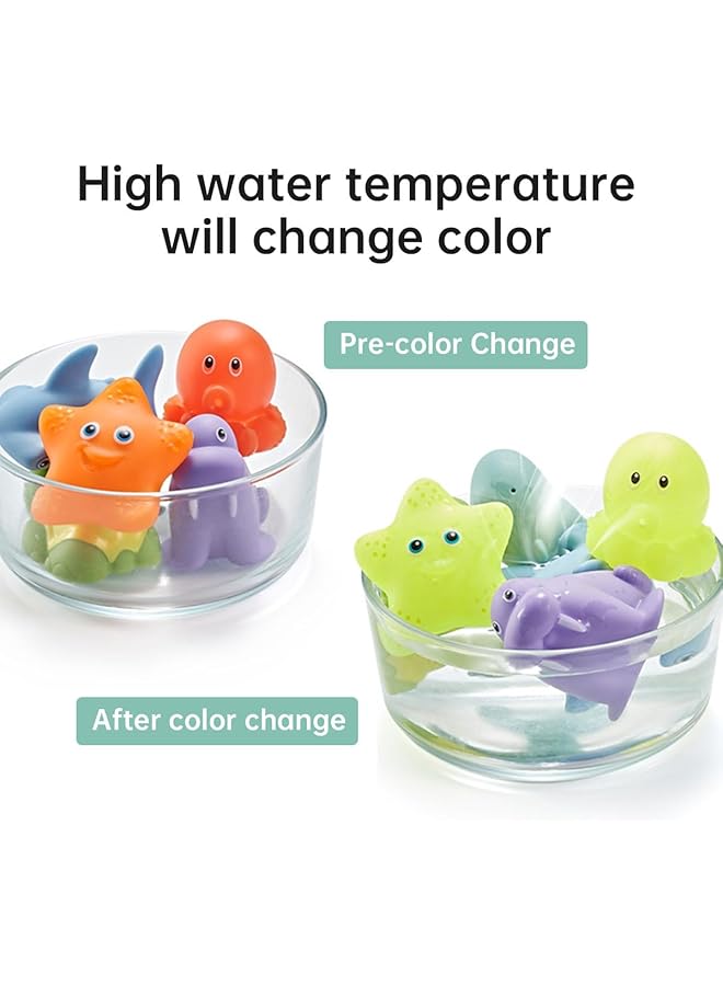 ECVV 7Pcs Baby Bath Toys Toddler Bathtub Toys Water Spraying Floating Animals Shark Fishing Net Multicolor Pvc & Abs Unisex Age 0 3 - Image 3