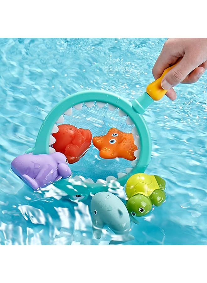 ECVV 7Pcs Baby Bath Toys Toddler Bathtub Toys Water Spraying Floating Animals Shark Fishing Net Multicolor Pvc & Abs Unisex Age 0 3 - Image 2
