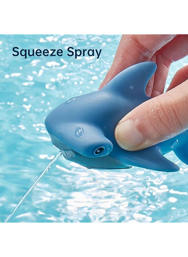 ECVV 7Pcs Baby Bath Toys Toddler Bathtub Toys Water Spraying Floating Animals Shark Fishing Net Multicolor Pvc & Abs Unisex Age 0 3 - Image 5