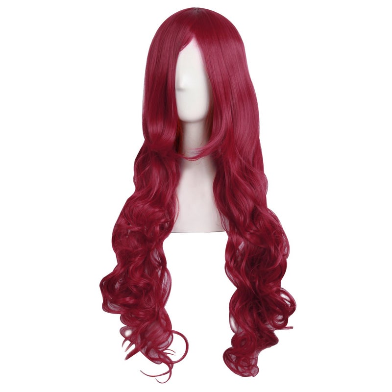 MapofBeauty 32" 80cm Long Hair Spiral Curly Cosplay Costume Wig (Dark Red) - Image 3