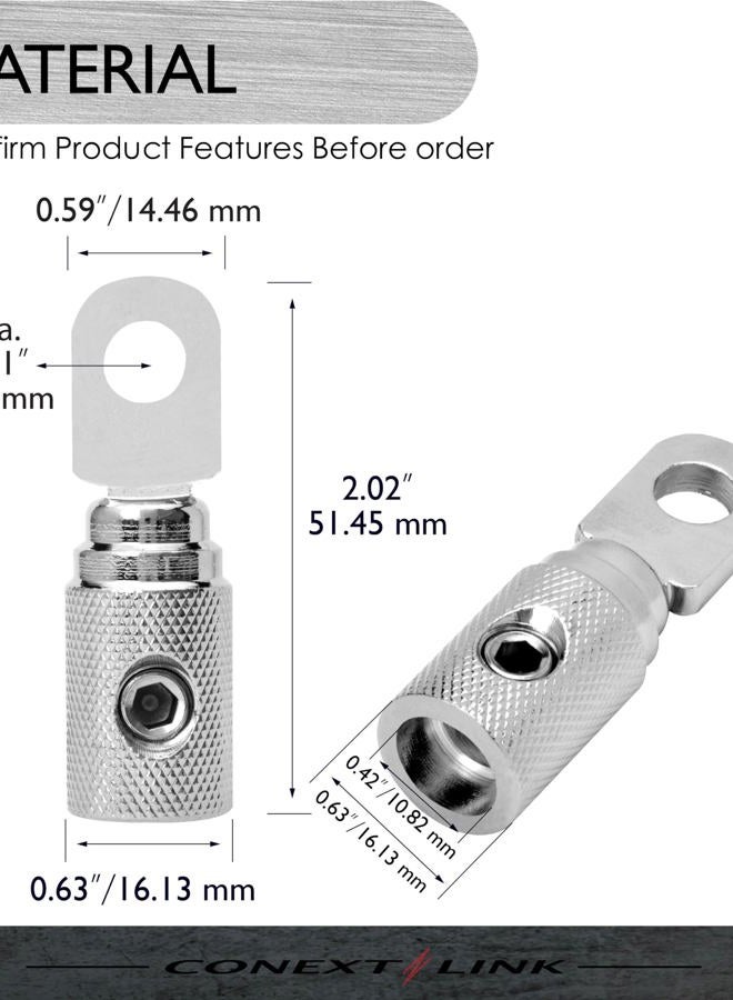 Conext Link RT4N-2 Set Screw Ring Terminal 2 Pack (4 Gauge, Nickel) - Image 3