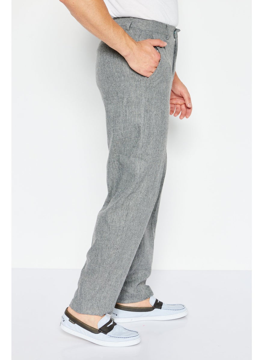 Asos Design - Men Oversized Textured Wool Tapered Pants, Grey - Image 1