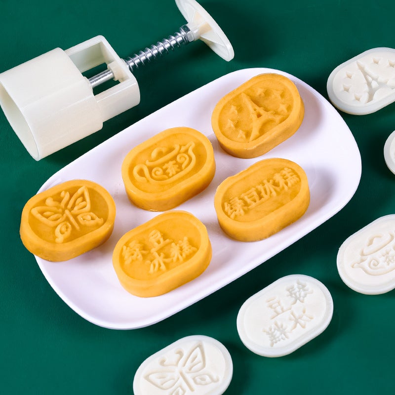 Mid-Autumn Moon Cake Mold Mooncake Model Printing Tool Household Chinese Style Ice Skin Peach Mountain Skin Mung Bean Cake Hand-Pressed Non-Stick - Image 4