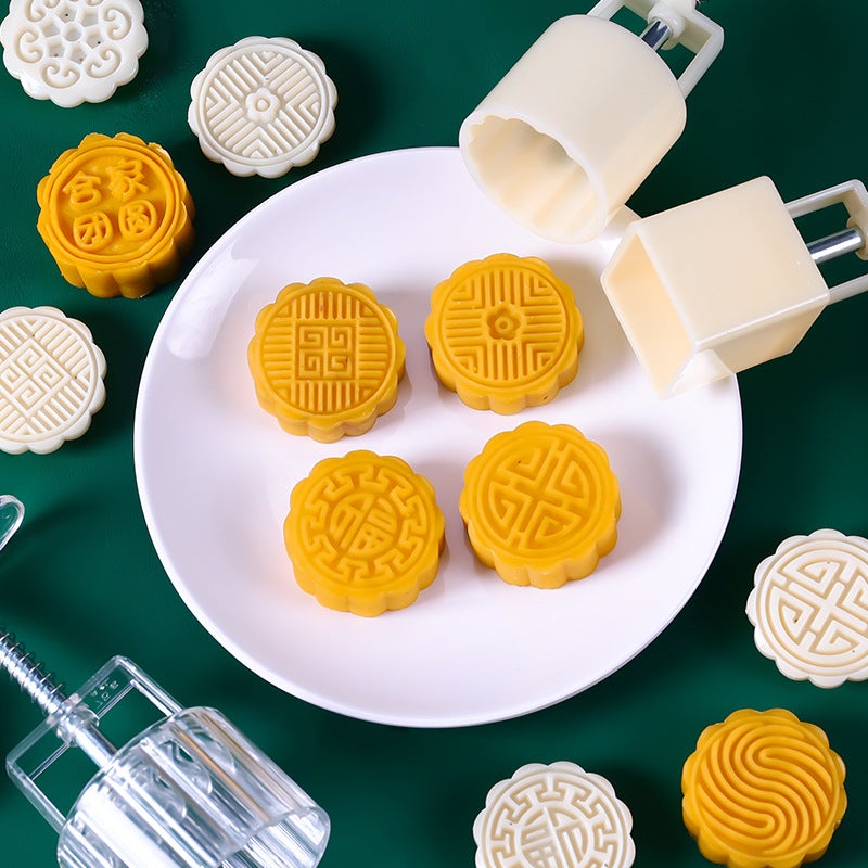 Mid-Autumn Moon Cake Mold Mooncake Model Printing Tool Household Chinese Style Ice Skin Peach Mountain Skin Mung Bean Cake Hand-Pressed Non-Stick - Image 3