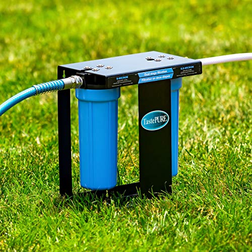 Camco مجموعة فلتر مياه كامكو EVO X2 مزدوجة المرحلة للكامبري والـ RV - ترشيح مزدوج مع KDF و GAC - يزيل الطعم السيء، الروائح، الرصاص، البكتيريا والمزيد - يوفر حوالي 15,000 جالون من المياه المفلترة (40639) - Image 2